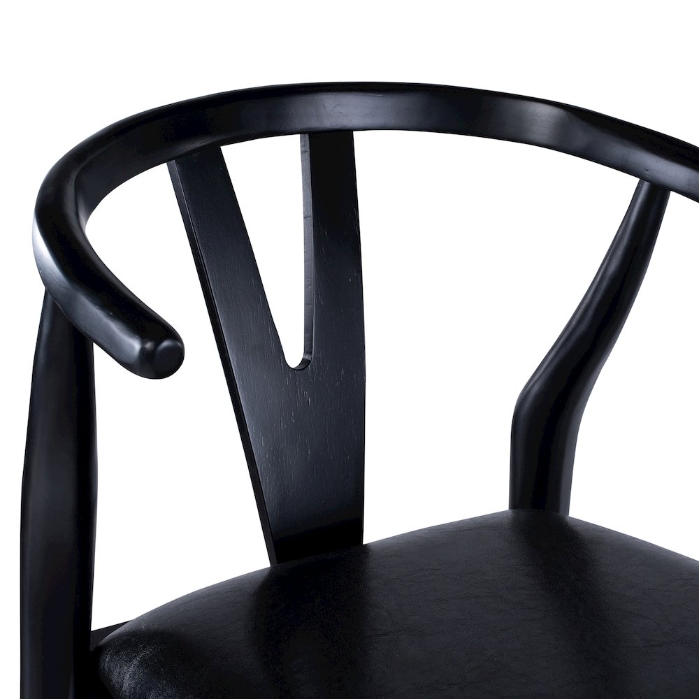 Wishbone Bar Height  Kitchen Bar Stool - Black Finish. Picture 5