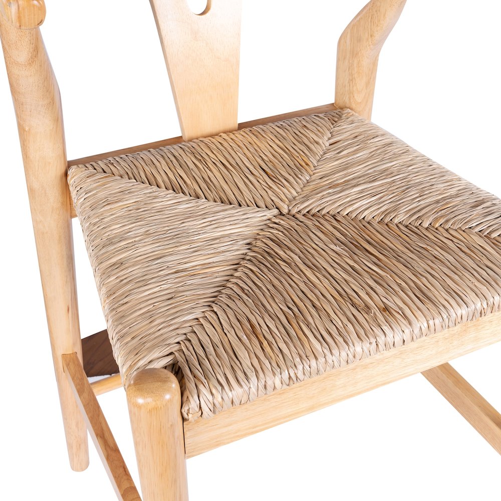 Wishbone Counter Height Kitchen Bar Stool - Natural Finish. Picture 5