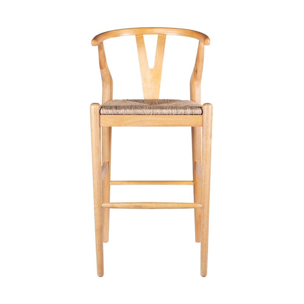 Wishbone Bar Height Kitchen Bar Stool - Natural Finish. Picture 6