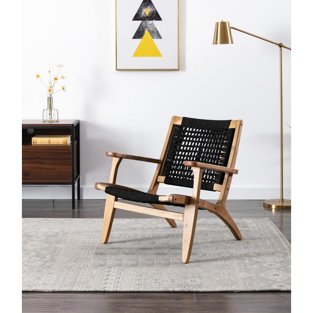 Harrison Woven Black Rope Accent Chair - Natural. Picture 14
