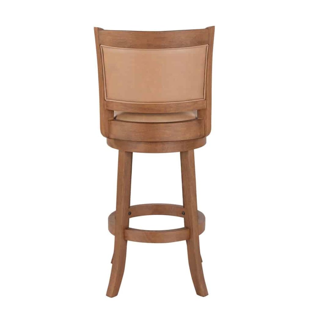 Augusta Swivel Bar Stool - Chestnut Wire-Brush. Picture 4