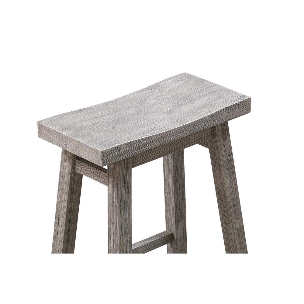 Sonoma Backless Saddle Bar Stool - Storm Gray Wire-Brush. Picture 4