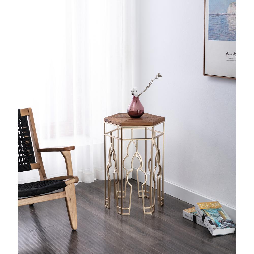 Genevieve Nesting Tables, Gold & Natural. Picture 11