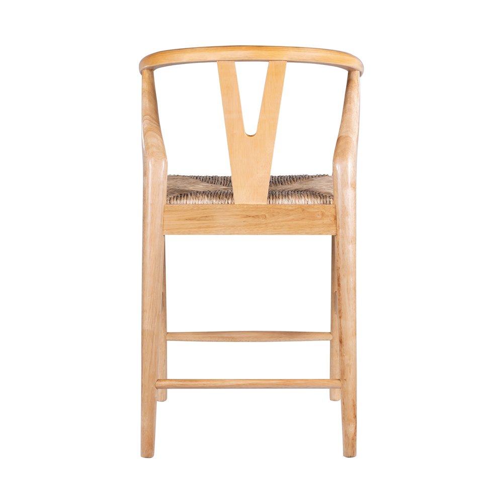 Wishbone Counter Height Kitchen Bar Stool - Natural Finish. Picture 3