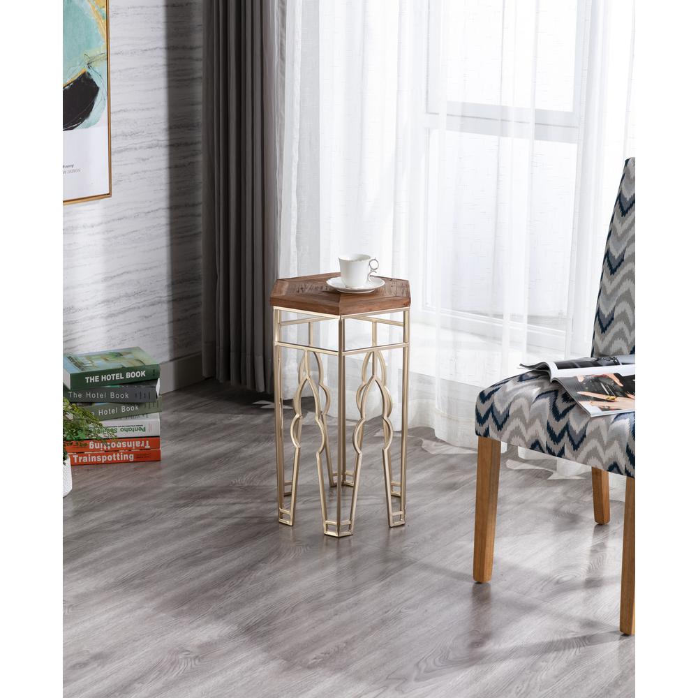 Genevieve Nesting Tables, Gold & Natural. Picture 3