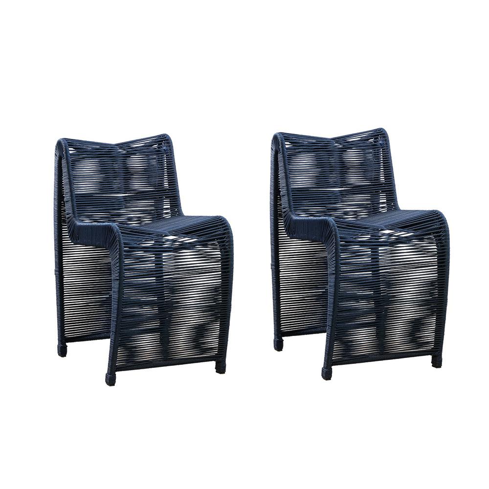 Lorenzo Blue Rope Counter Stool - Set of 2. Picture 1