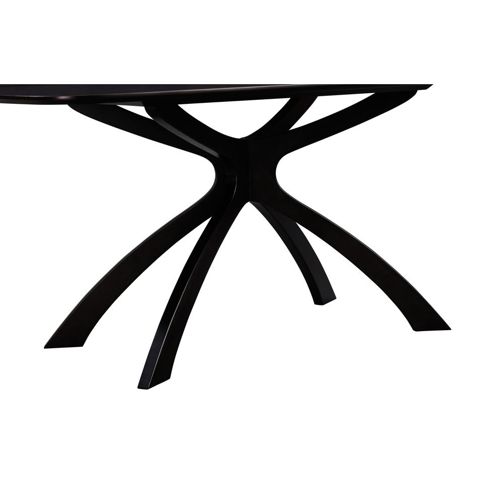 Orleans 63" Cozy Corner Dining Table - Black. Picture 4