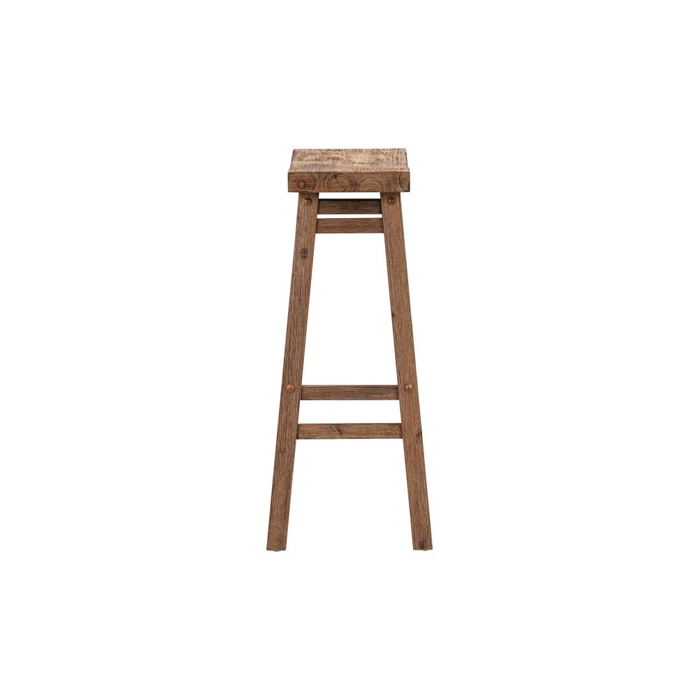 Sonoma Backless Saddle Bar Stools - Barnwood Wire-Brush - Set of 2. Picture 3