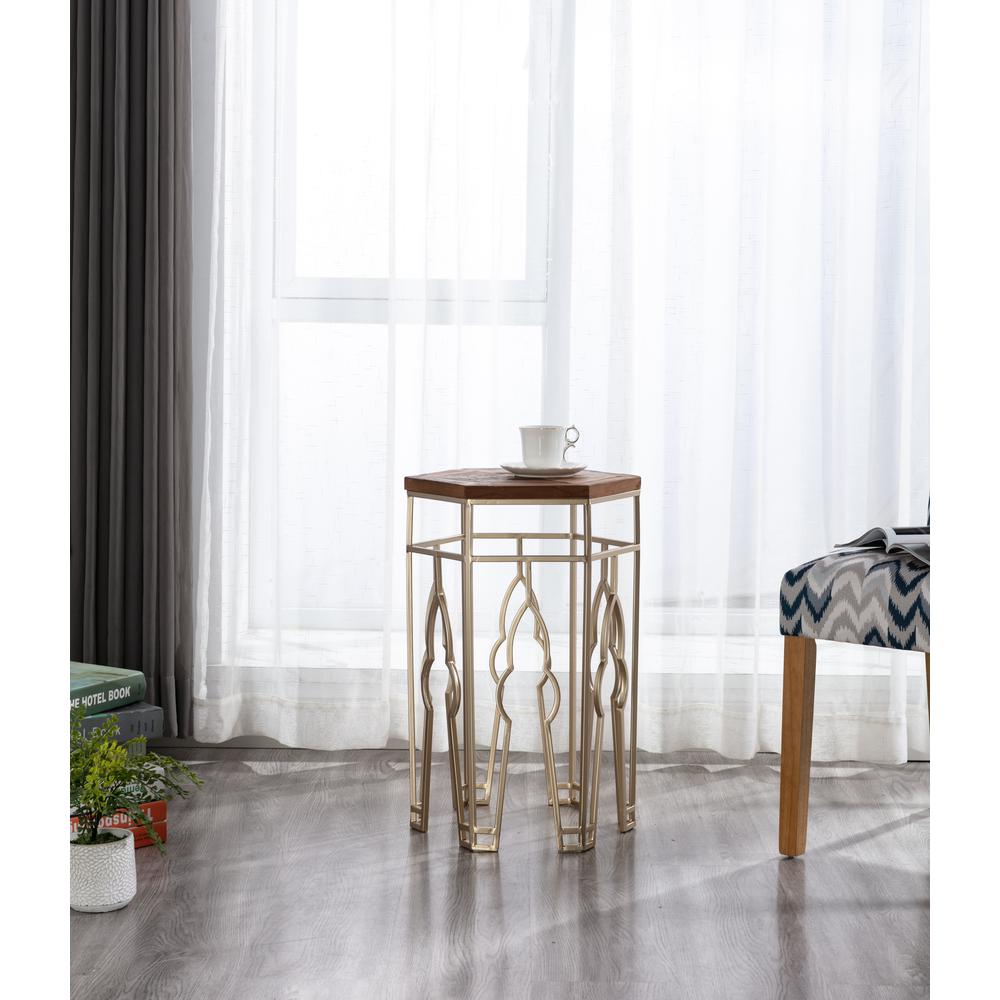 Genevieve Nesting Tables, Gold & Natural. Picture 15