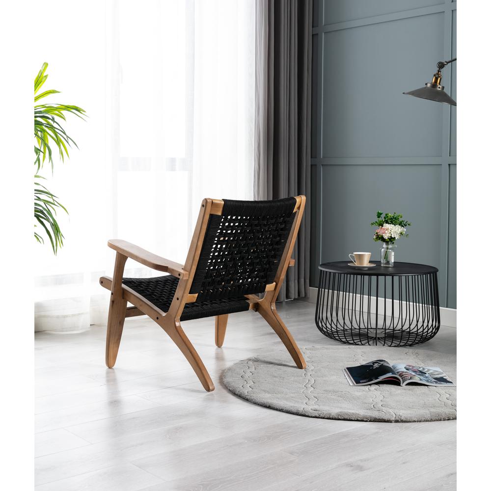 Harrison Woven Black Rope Accent Chair - Natural. Picture 2