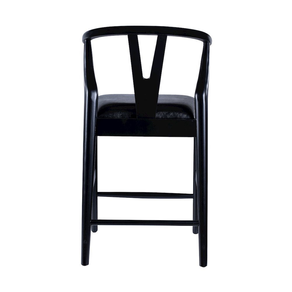 Wishbone Counter Height Kitchen Bar Stool - Black Finish. Picture 5