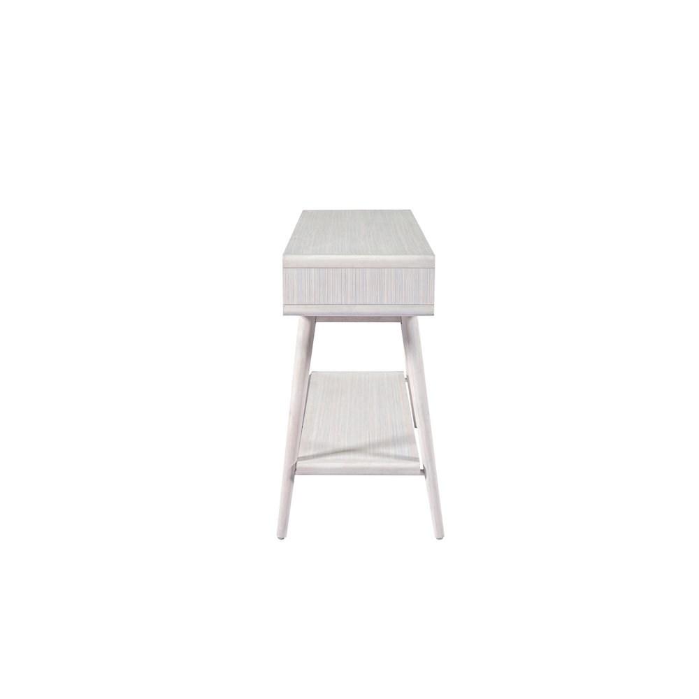 Wood Cambria Console Table - Zebrano Whitewash Finish. Picture 3