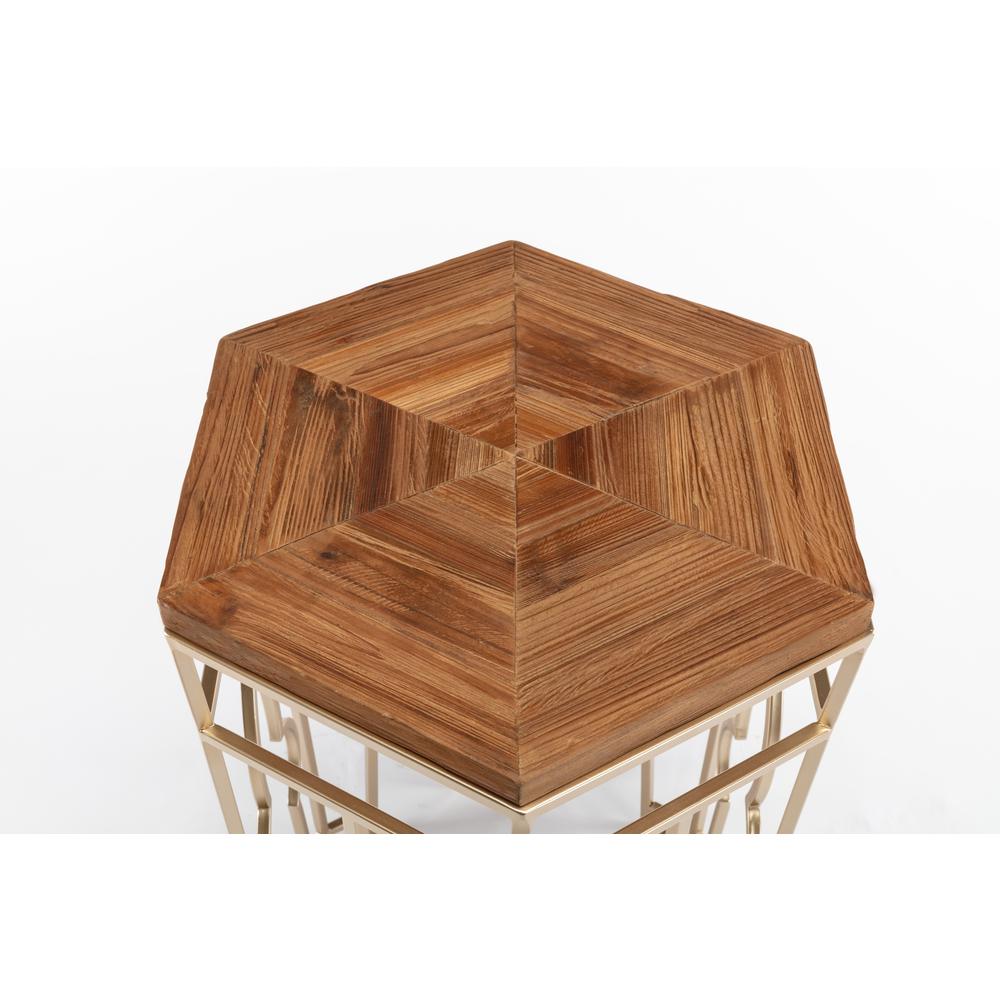 Genevieve Nesting Tables, Gold & Natural. Picture 2