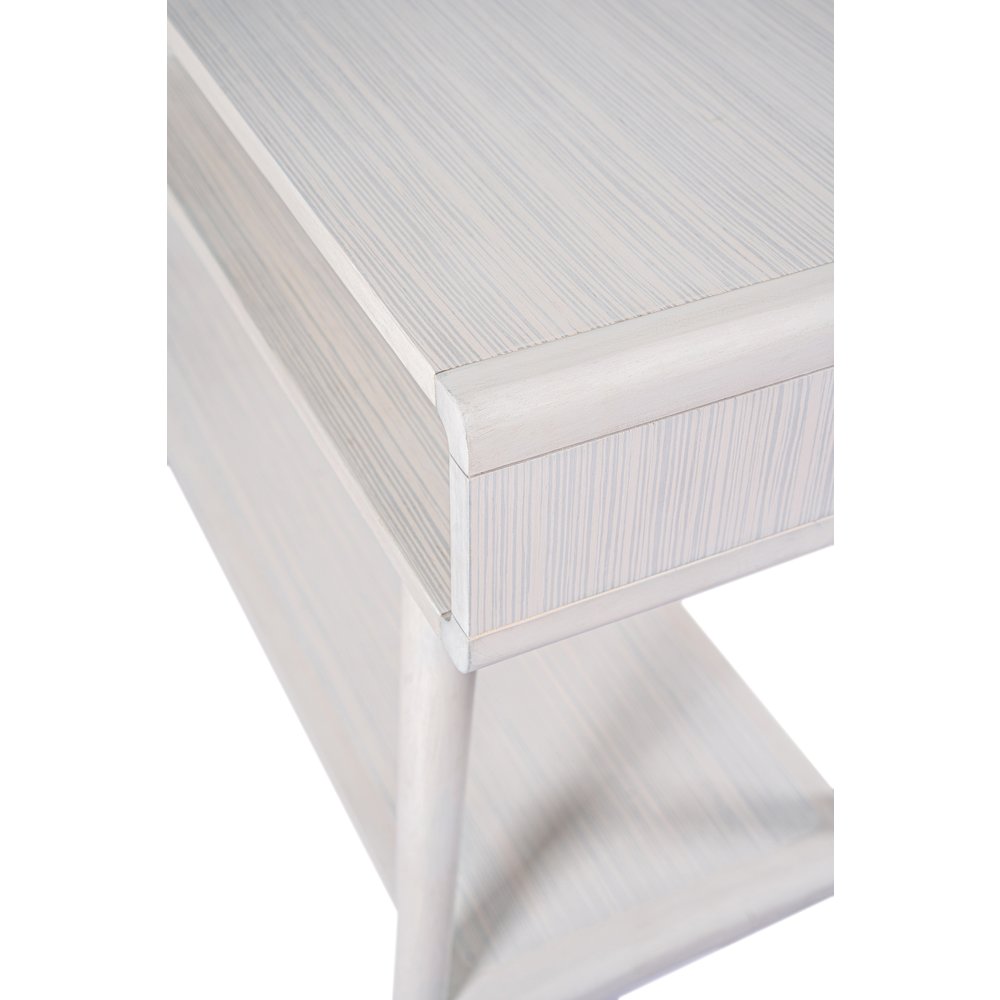 Wood Cambria Console Table - Zebrano Whitewash Finish. Picture 6