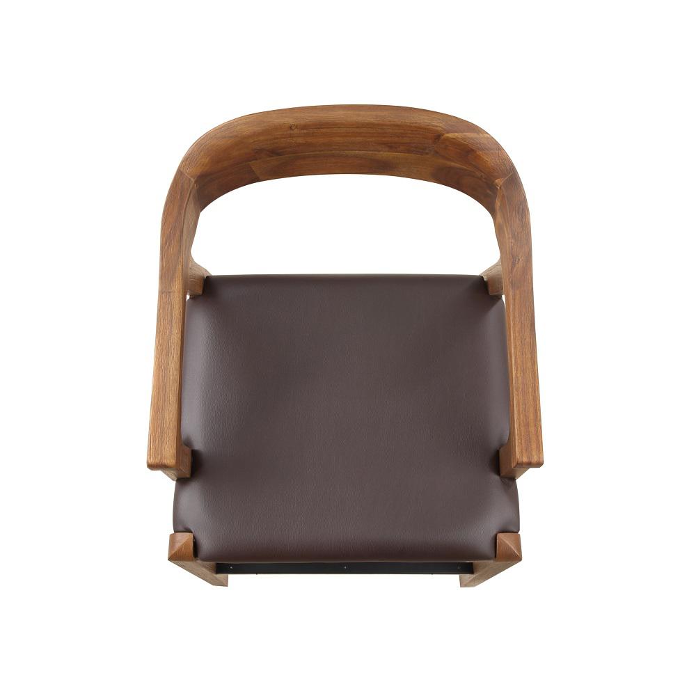 Rasmus Wood Bar Stool - Chestnut Wire-Brush Finish. Picture 6