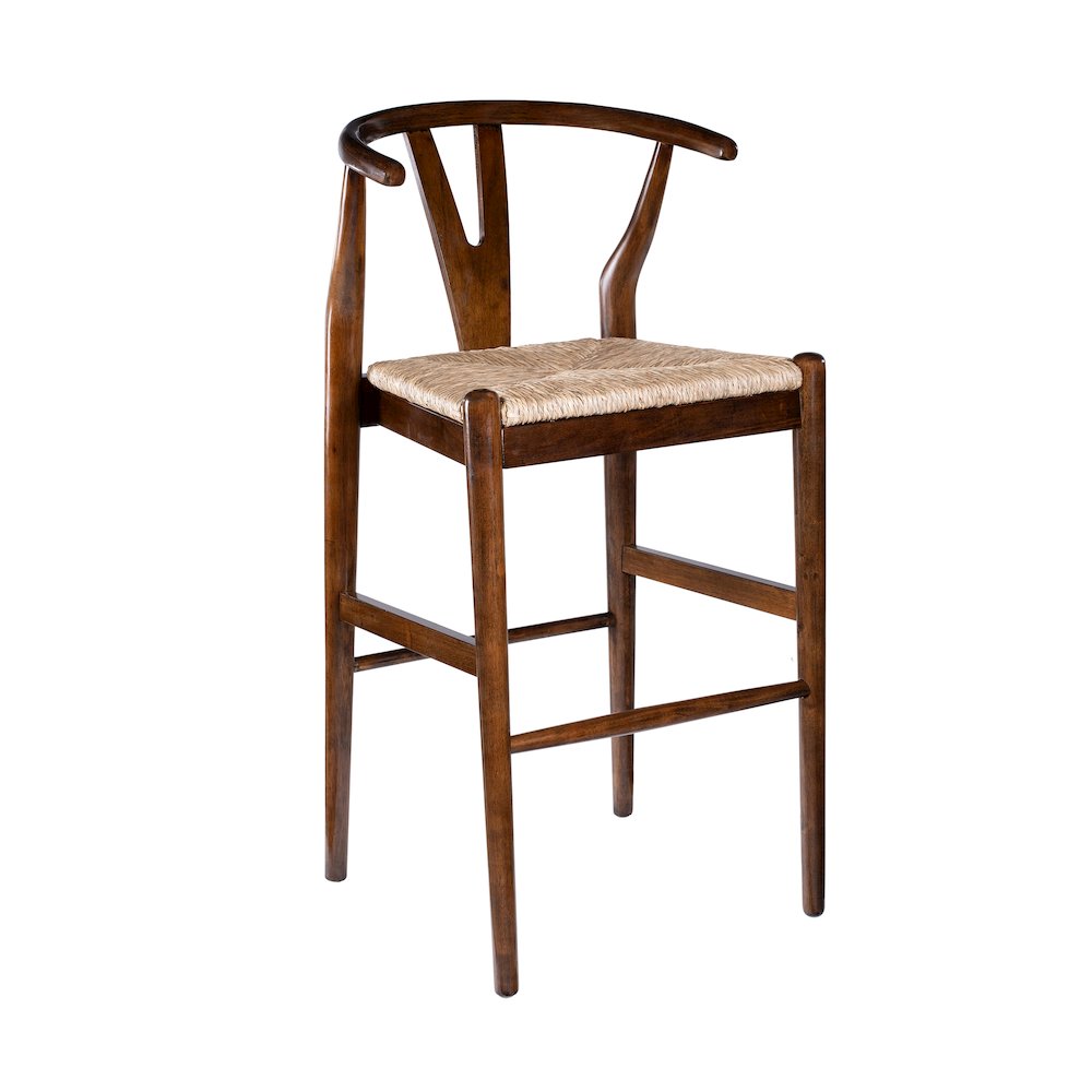 Wishbone Bar Height  Kitchen Bar Stool - Cappuccino Finish. Picture 1