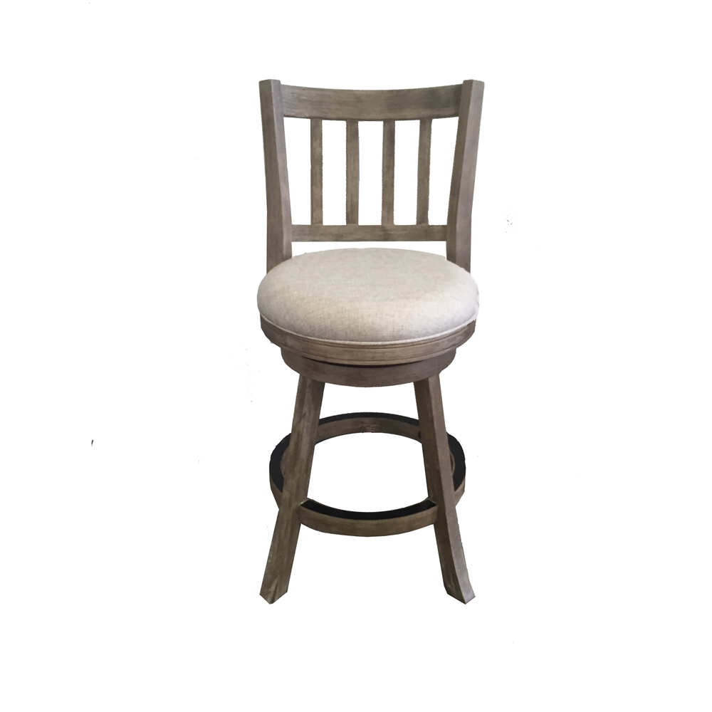 24" Sheldon Counter Stool, Driftwood Gray Wire-brush and Ivory. Picture 1