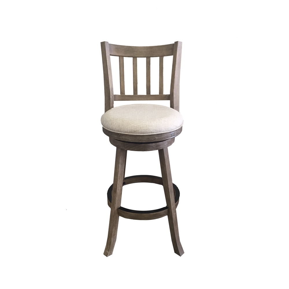 29" Sheldon Barstool, Driftwood Gray Wire-brush and Ivory. Picture 1