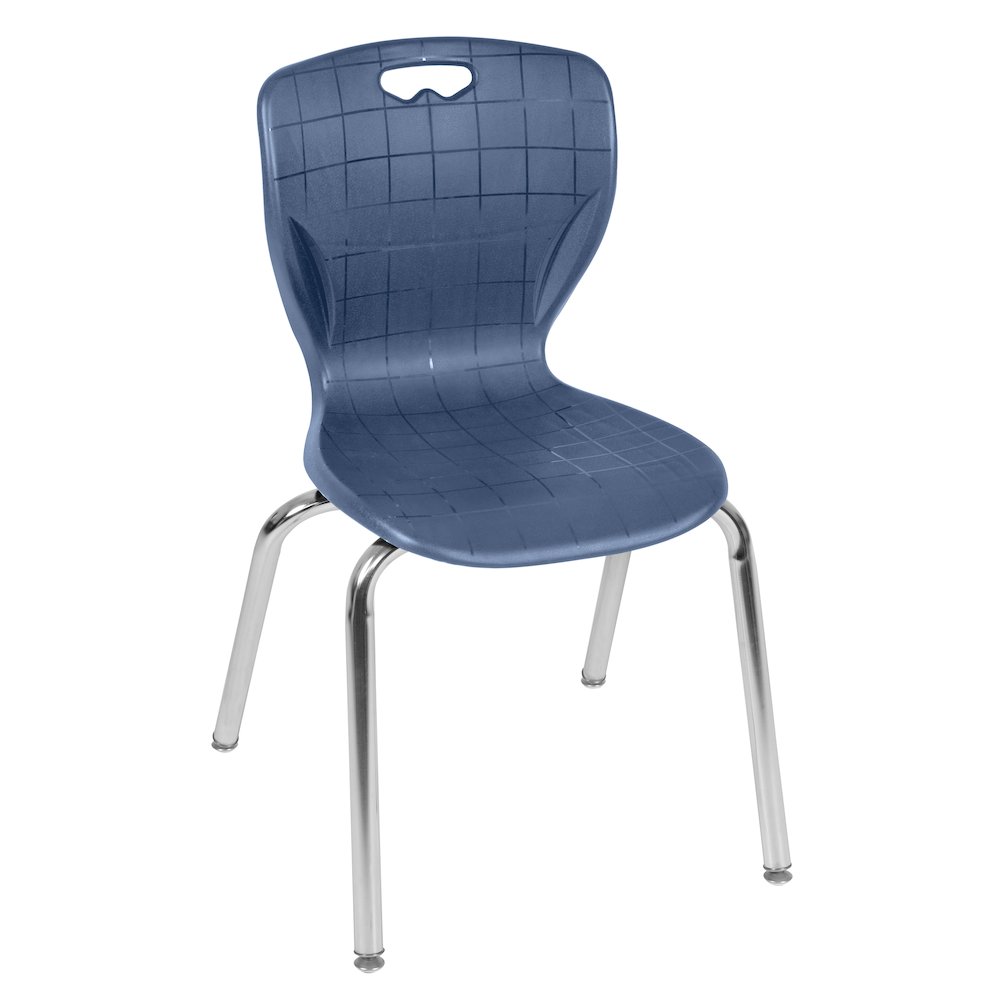 48x30 Mobile Adjustable Classroom Table- Mahogany & 2 Andy 18 Stack Chairs- Blue. Picture 4