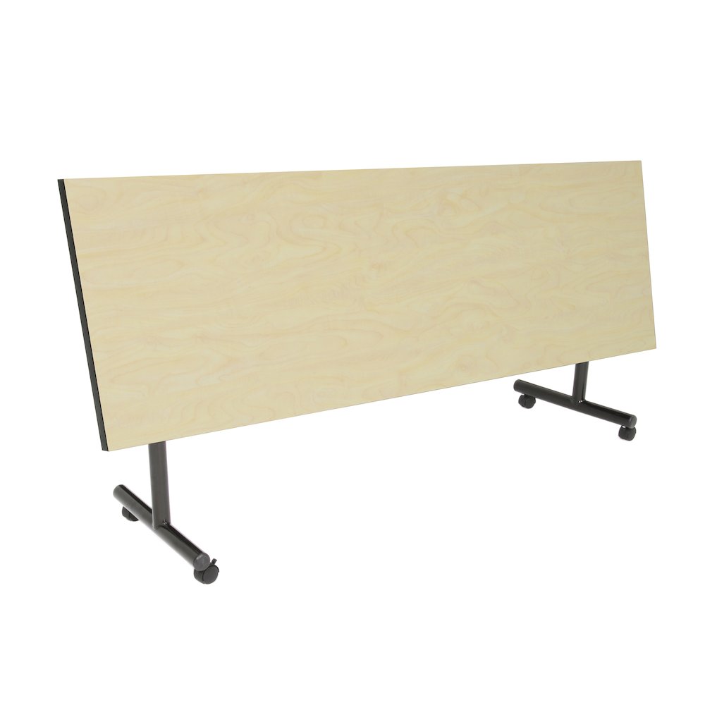 84 x 24 in. Flip-Top Privacy Nesting Table- Maple, 3 Cadence Nesting Chairs. Picture 2