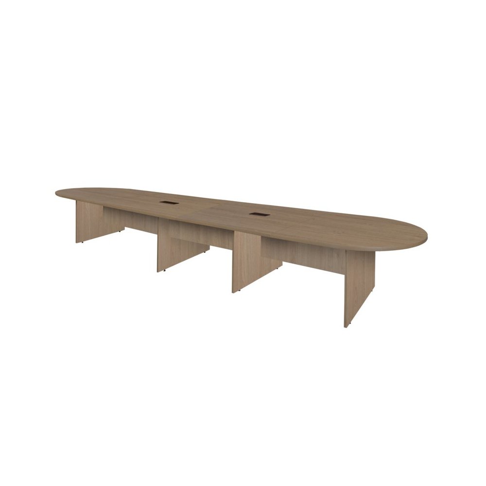 16 ft Racetrack Laminate Conference Table with 2 Charging Ports- Noble Oak. Picture 2