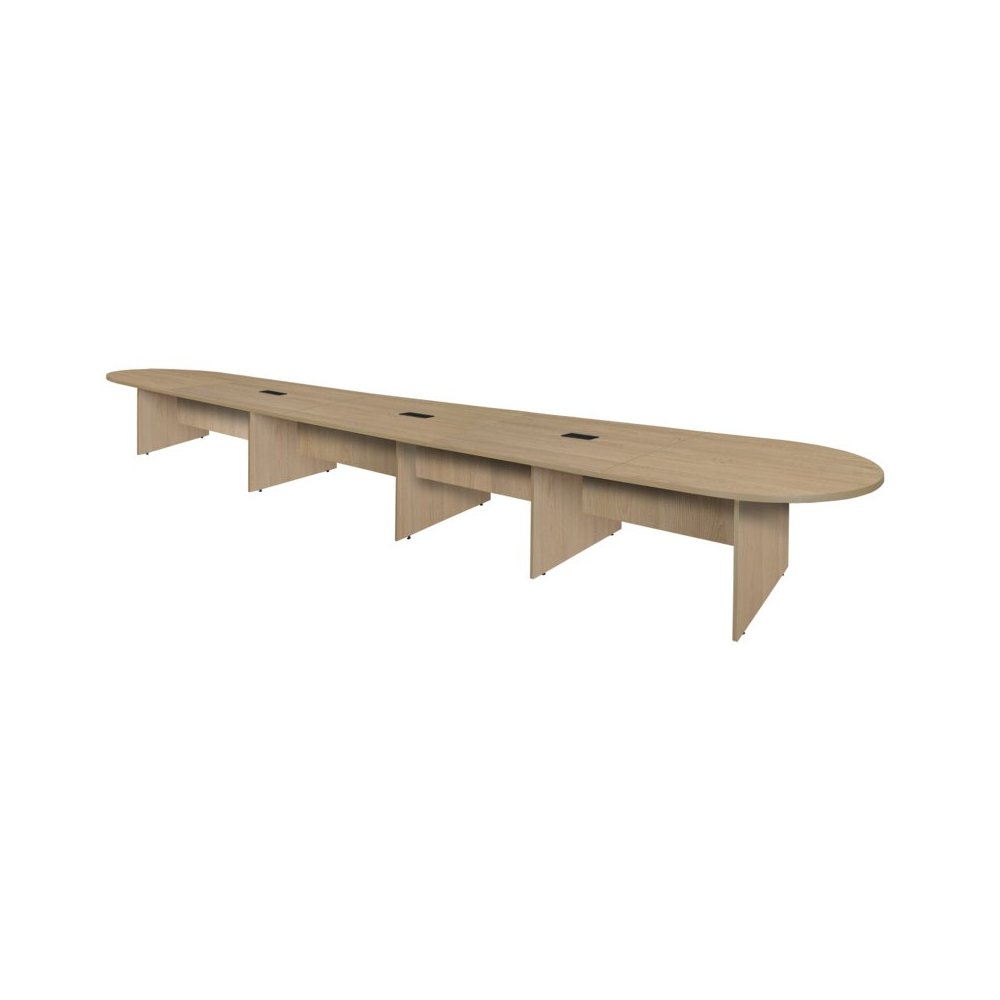 20 ft Racetrack Laminate Conference Table with 3 Charging Ports- Noble Oak. Picture 2