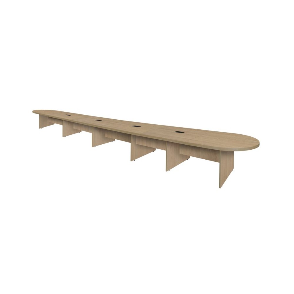 24 ft Racetrack Laminate Conference Table with 4 Charging Ports- Noble Oak. Picture 2