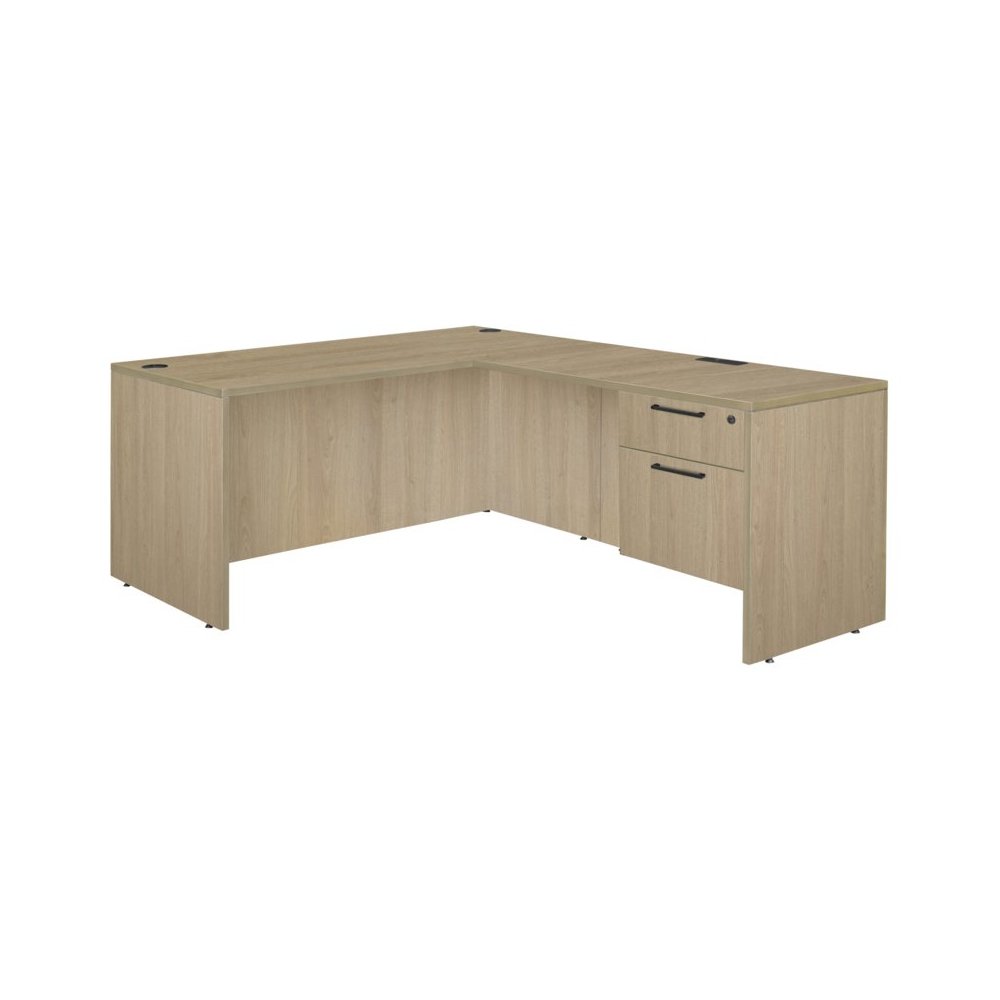 Regency Legacy 66 x 77 in. L Desk with Single Pedestal Drawer Unit- Noble Oak. Picture 2