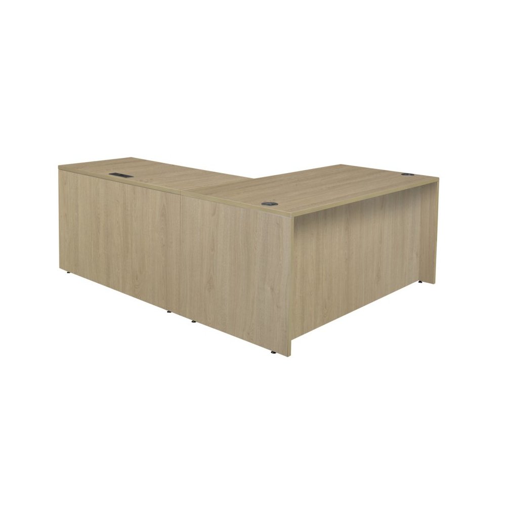 60 x 77 in. L Desk with Single Full Pedestal Drawer Unit- Noble Oak. Picture 5