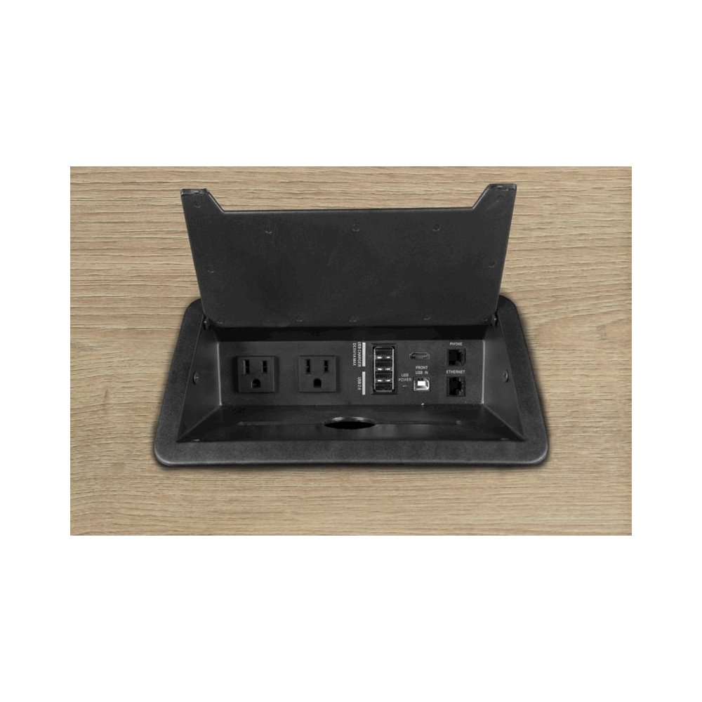 24 ft Racetrack Laminate Conference Table with 4 Charging Ports- Noble Oak. Picture 5