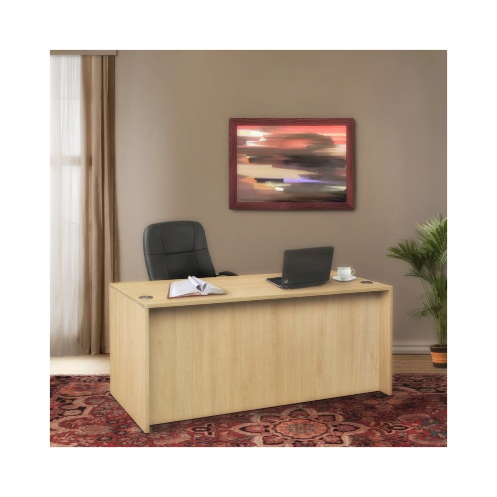 60 x 30 in. Executive Desk with Single Pedestal Drawer Unit- Noble Oak. Picture 3