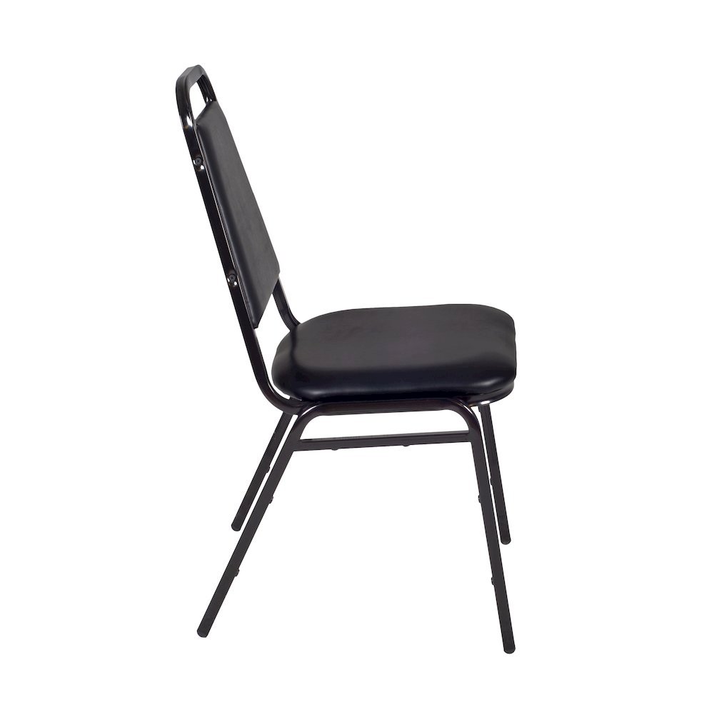 42 Square Breakroom Table- Grey Top, Black Base & 4 Stack Chairs- Black. Picture 5