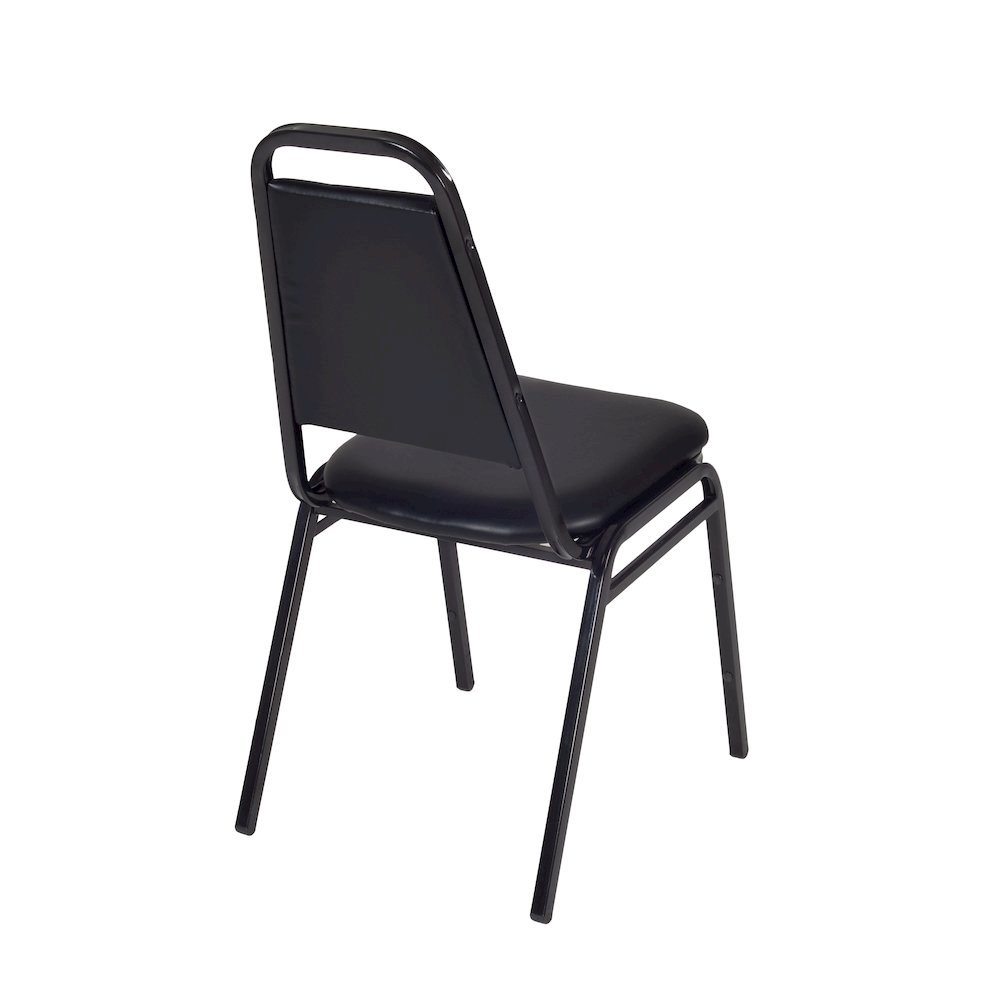 42 Square Breakroom Table- Grey Top, Black Base & 4 Stack Chairs- Black. Picture 6