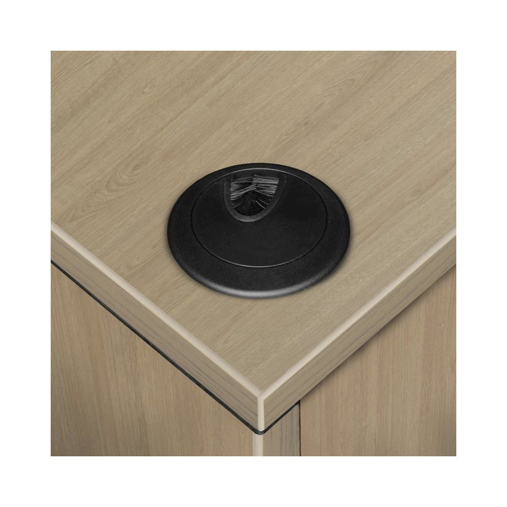60 x 77 in. L Desk with Single Full Pedestal Drawer Unit- Noble Oak. Picture 6