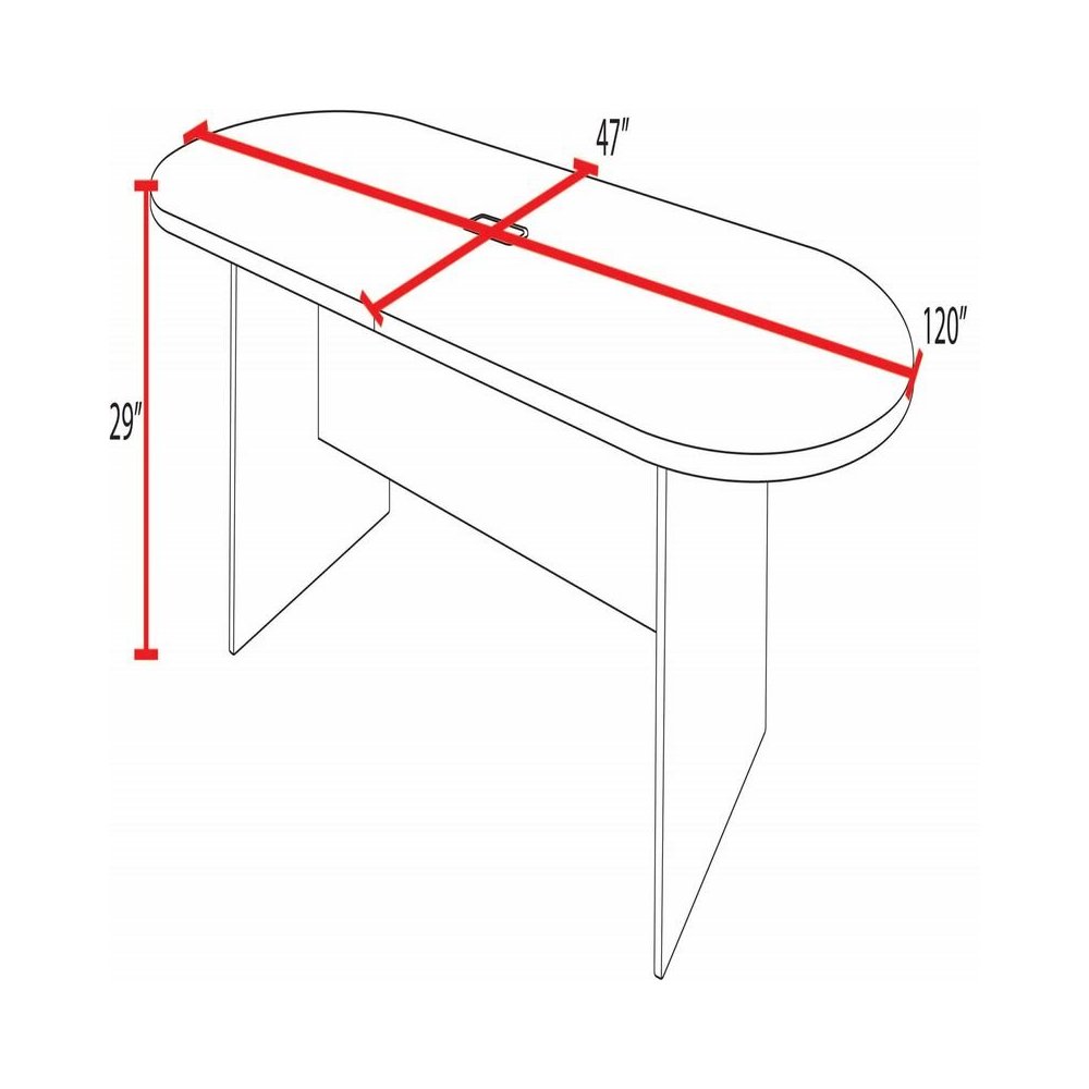 Regency Legacy 10 ft. Racetrack Conference Table with Charging Port- Noble Oak. Picture 4