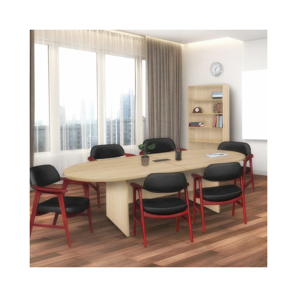 Regency Legacy 10 ft. Racetrack Conference Table with Charging Port- Noble Oak. Picture 3