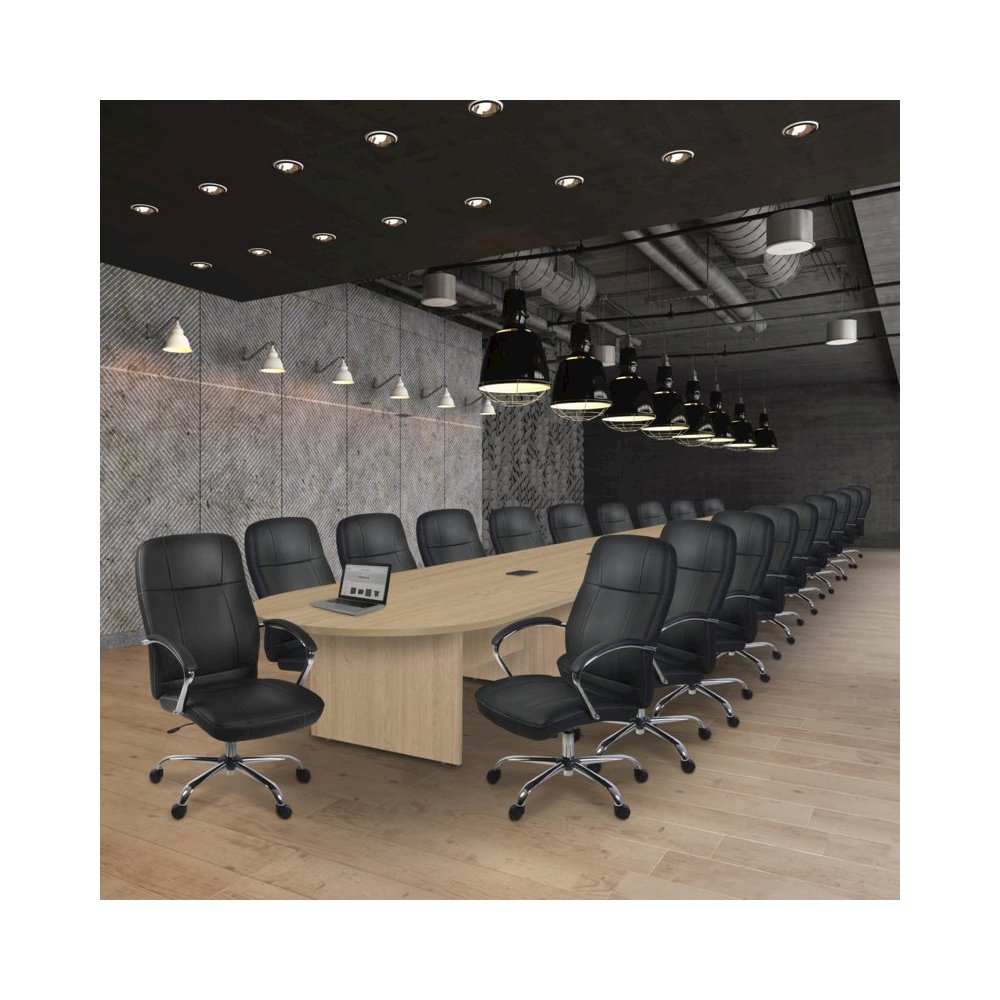 24 ft Racetrack Laminate Conference Table with 4 Charging Ports- Noble Oak. Picture 3
