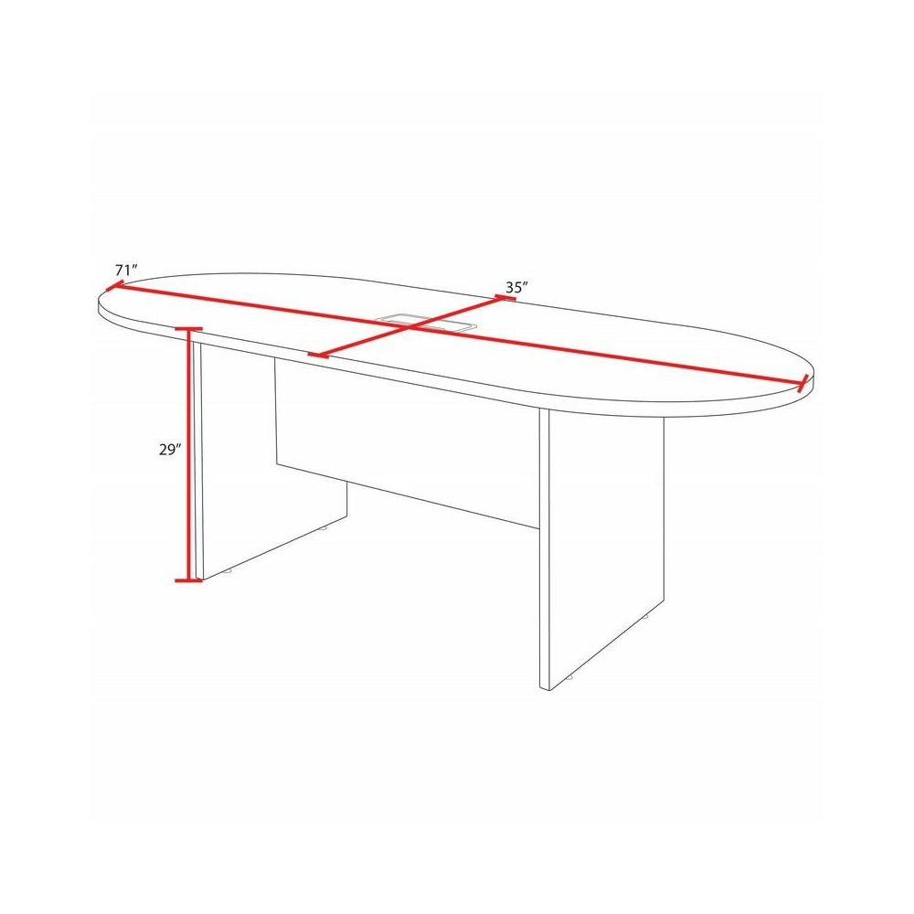 Regency Legacy 6 ft Racetrack Conference Table with Charging Port- Noble Oak. Picture 4