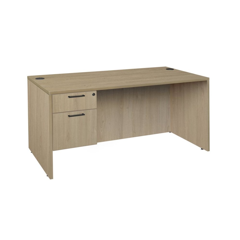 60 x 30 in. Executive Desk with Single Pedestal Drawer Unit- Noble Oak. Picture 1
