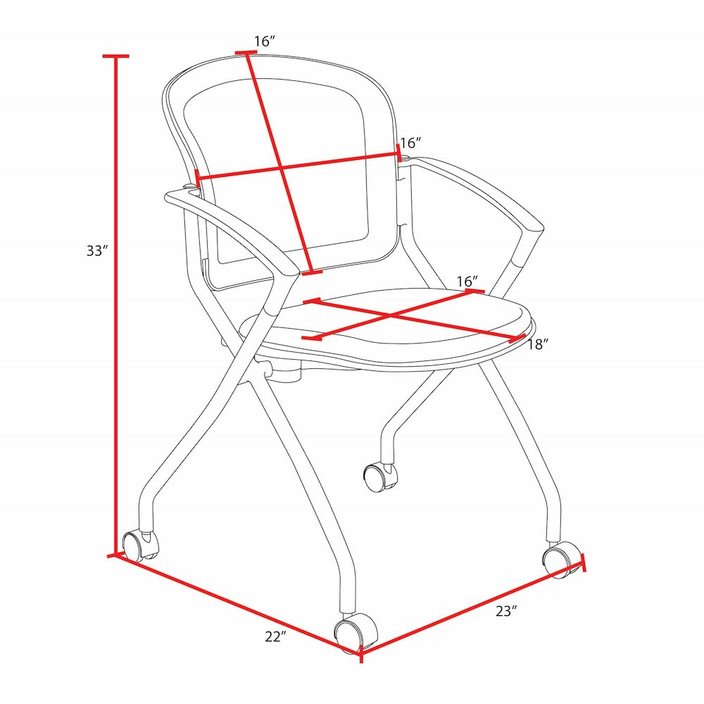 48 x 24 in. Flip-Top Training Nesting Table- Grey, 2 Cadence Nesting Chairs. Picture 10