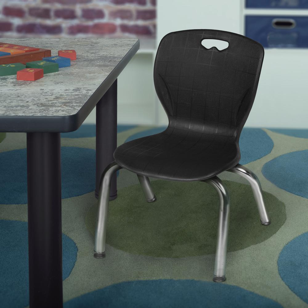 Andy 12" Stack Chair (4 pack)- Black. Picture 4