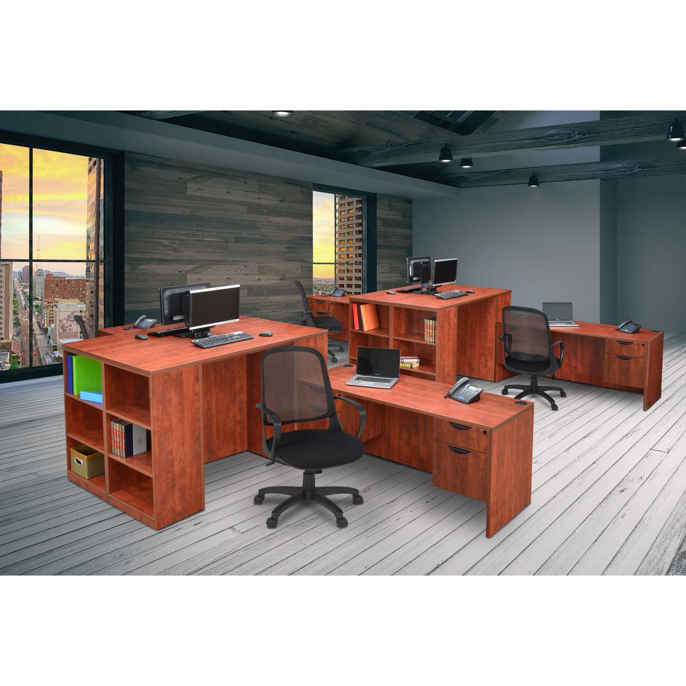 Legacy 66" Double Pedestal Desk- Cherry. Picture 2