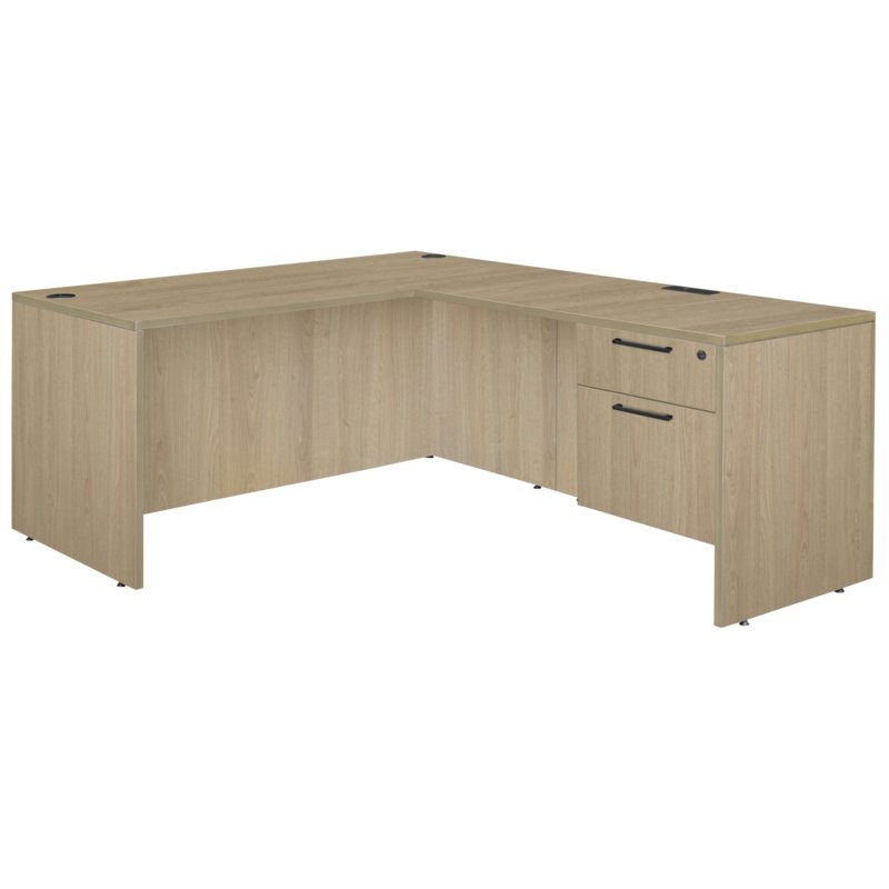 Regency Legacy 60 x 77 in. L Desk with Single Pedestal Drawer Unit- Noble Oak. Picture 2