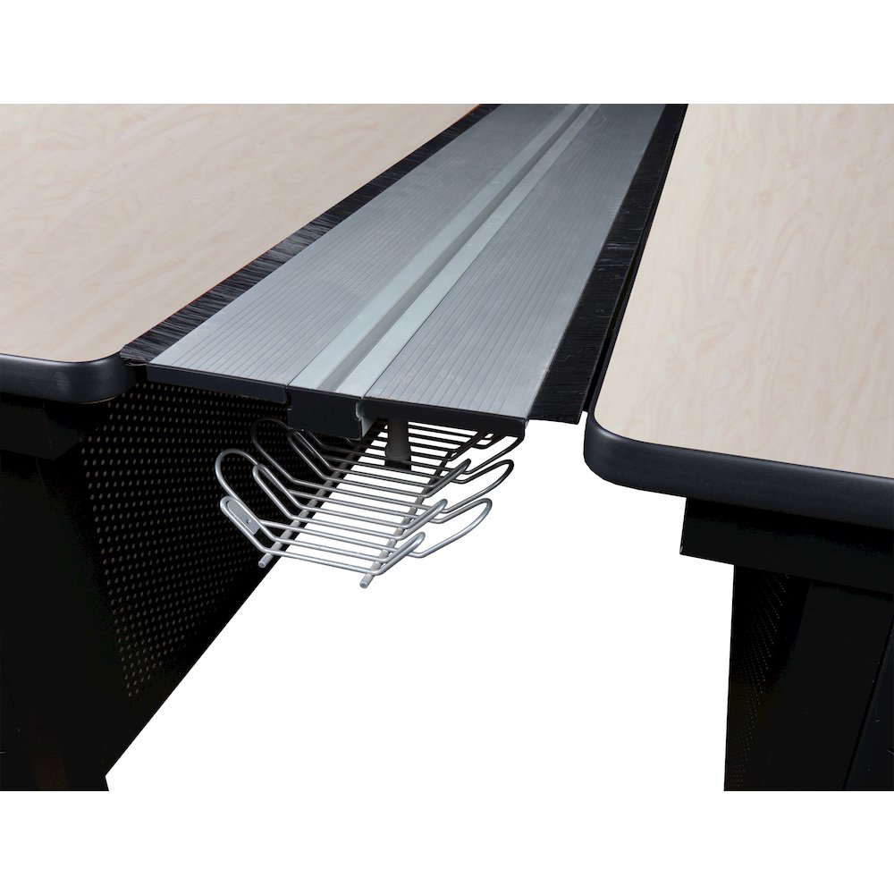 66 x 58 in. 2 Person Bench Workstation Desk- Maple. Picture 2