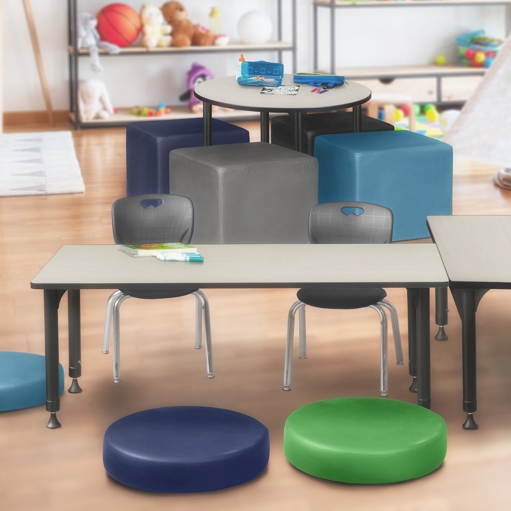 66x30 in. Adjustable Classroom Table- Maple & 2 Andy 12 in. Stack Chairs- Black. Picture 7
