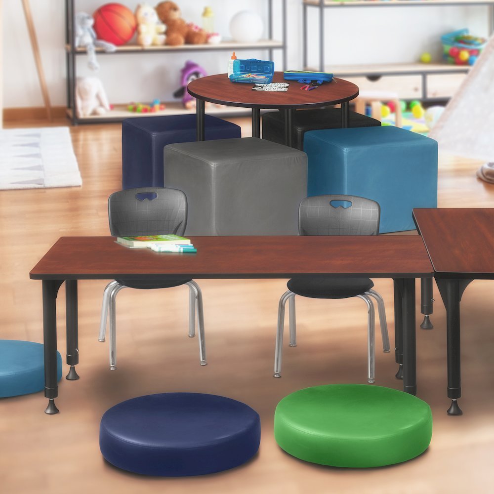 72x30 in. Adjustable Classroom Table- Cherry & 2 Andy 12 in. Stack Chairs- Black. Picture 7