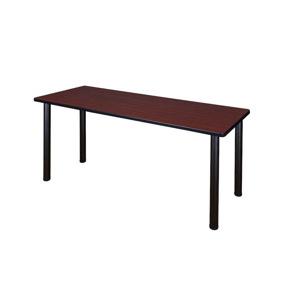 72 x 24 in. Training Seminar Table- Mahogany Top, Black Legs. Picture 1