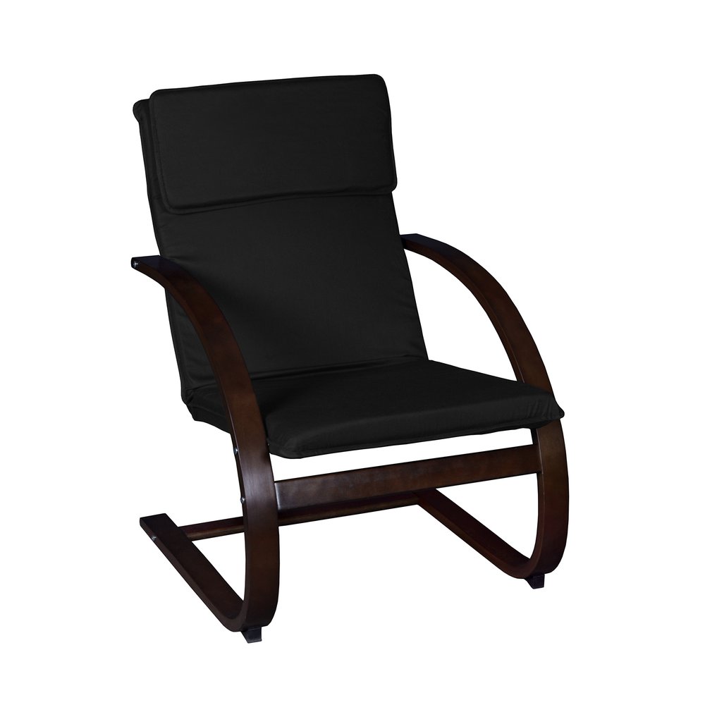 Niche Mia Bentwood Reclining Chair- Mocha Walnut/ Black. Picture 1