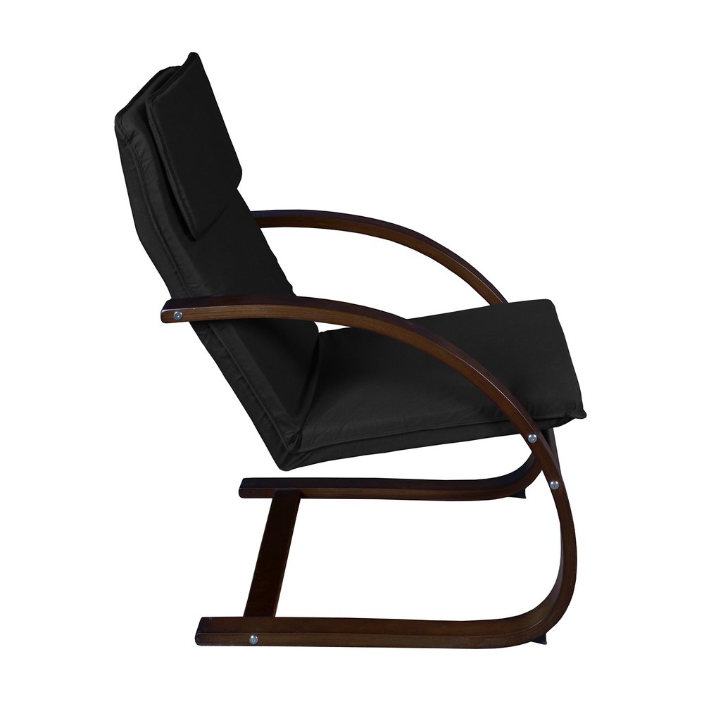 Niche Mia Bentwood Reclining Chair- Mocha Walnut/ Black. Picture 2