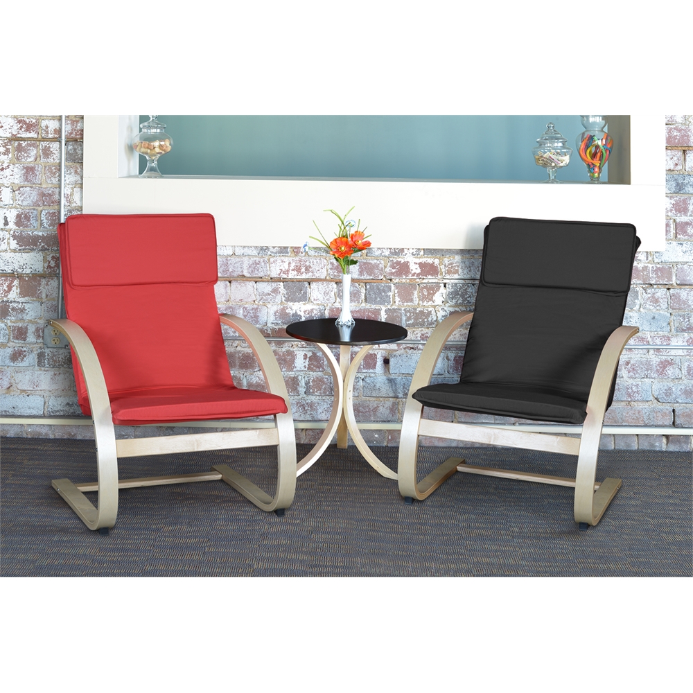 Mia Bentwood Reclining Chair- Natural/ Black. Picture 5